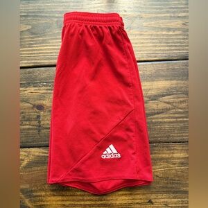 adidas Kids Bright Red Athletic Shorts with White Logo (YS)